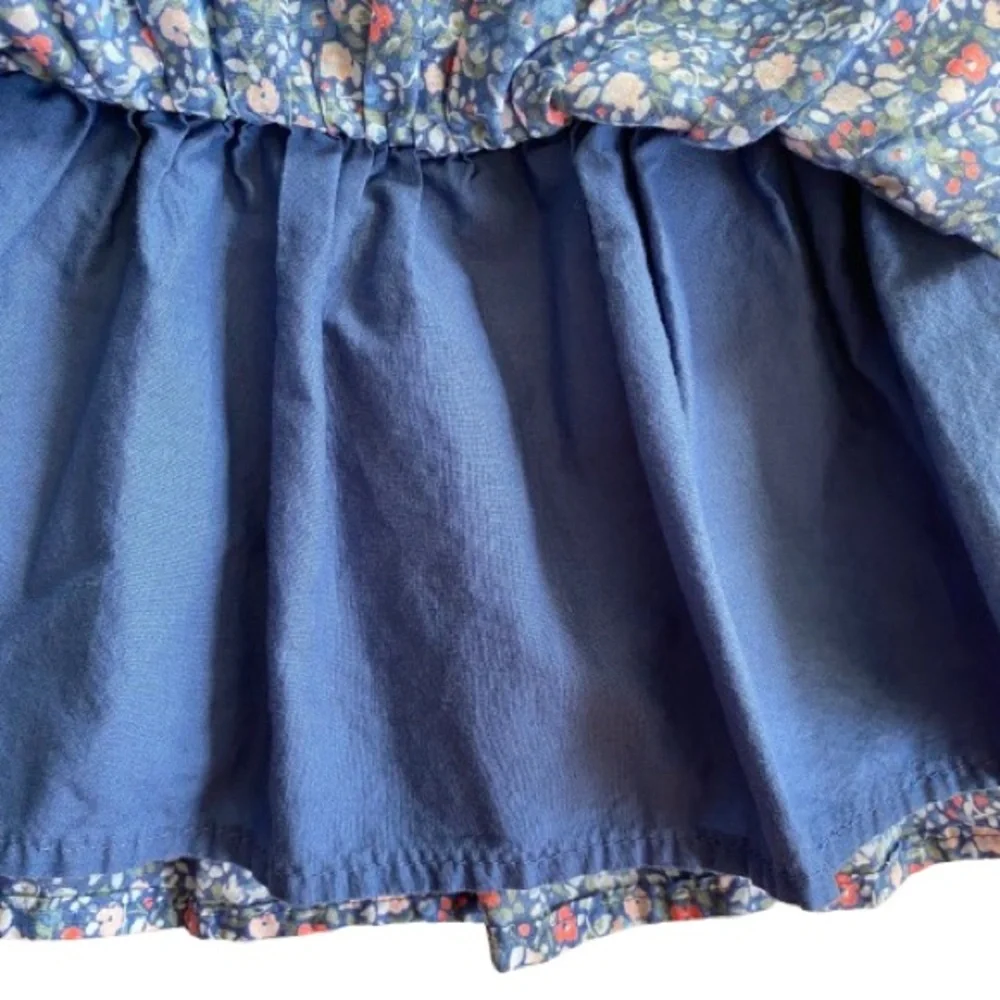 OshKosh B'gosh Baby Denim Overall Dress Size 9-12 mos Cotton Mixed Fabric Boho
